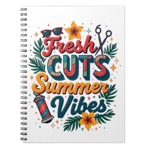 Fresh Cuts Summer Vibe Barber Shop Notebook