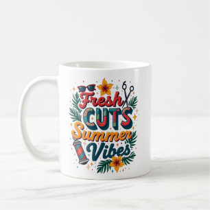 Fresh Cuts Summer Vibe Personalised Barber Shop Coffee Mug