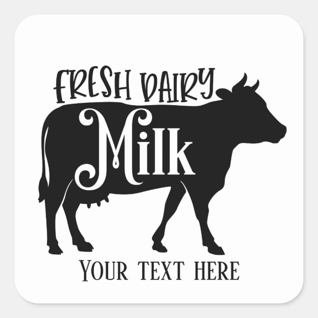 Fresh dairy milk add text square sticker (Front)