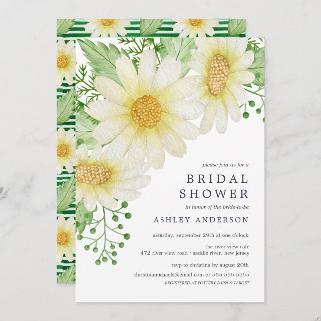 Fresh Daisy Bridal Shower Invitation (Front/Back)