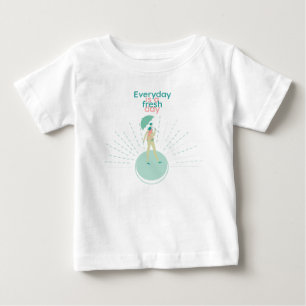 Fresh Day Girl with Umbrella and Trails Baby T-Shirt