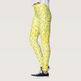 Fresh Design Leggings with Yellow Lemons