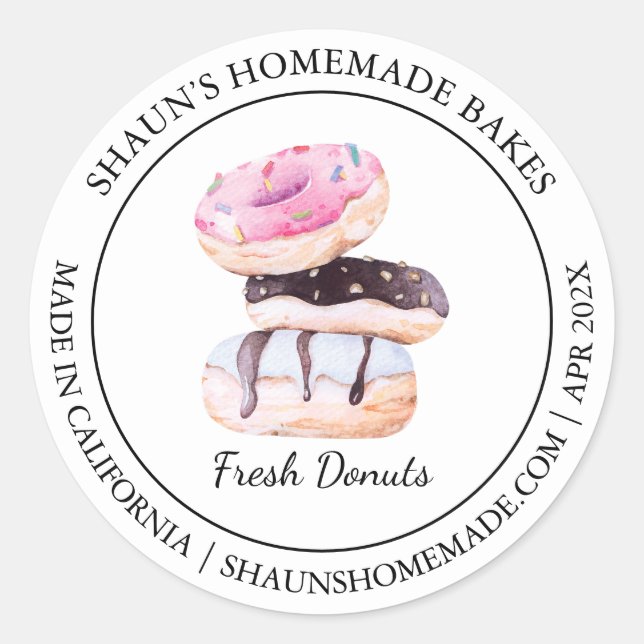 Fresh Doughnut Baking Modern label (Front)