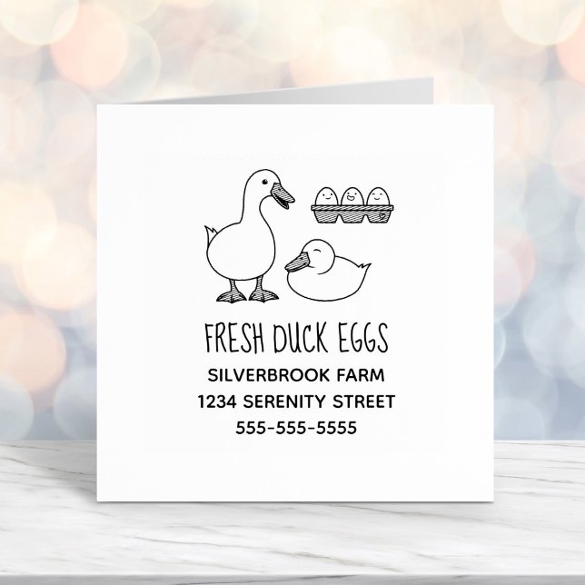 Fresh Duck Eggs Farm Address 2 Self-inking Stamp (Creator Uploaded)