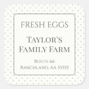 Fresh Egg Carton Sticker Farmhouse Chicken Label