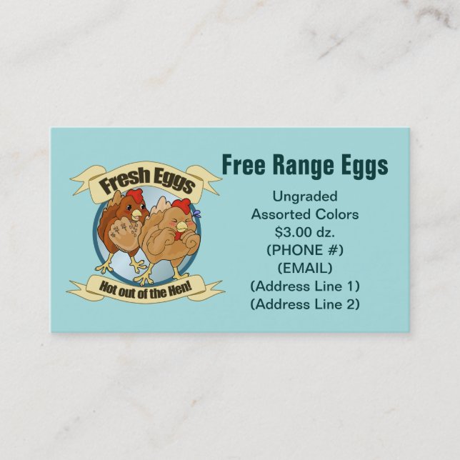 Fresh Eggs Business Cards (Front)