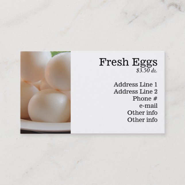Fresh Eggs Business Cards (Front)