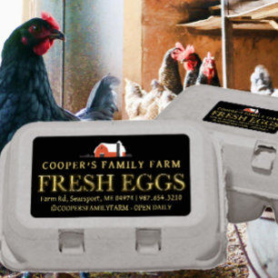 FRESH EGGS carton shipping & address labels
