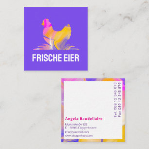 Fresh Eggs Chicken Colour lover Abstraction Square Business Card