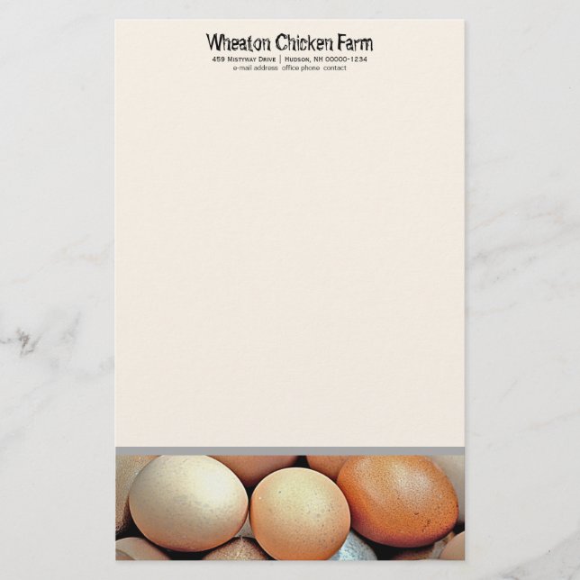 Fresh Eggs Chicken Farmers Personal Writing paper (Front)
