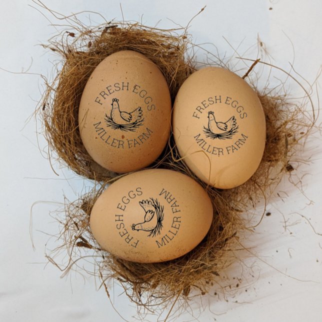 Fresh Eggs Cute Hen Monogram Egg Stamp (Creator Uploaded)