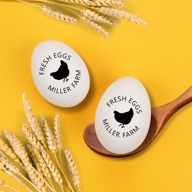 Fresh Eggs Simple Hen Monogram Egg Stamp (Creator Uploaded)