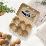 Fresh Eggs Vintage Egg Carton Label<br><div class="desc">Enrich you farmhouse business with a custom egg carton label with your own monogram and a faux textile vintage background featuring a decorative script and illustrations. Check our store for more matching items and contact us if you have requests for further customization.</div>