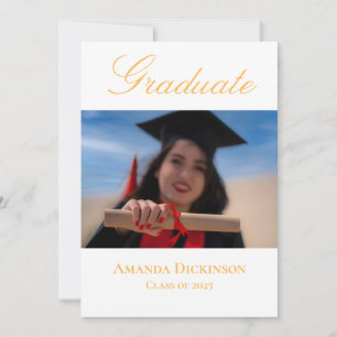 Fresh Elegant Photo Yellow Graduation Invitation