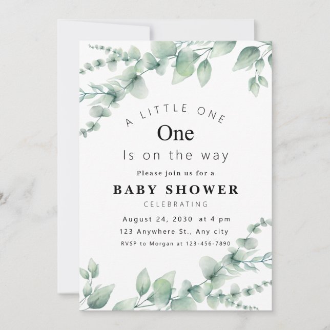 Fresh Eucalyptus Baby Shower Invitation!  Invitation (Front)