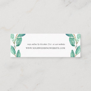 Fresh Eucalytpus leaves Wedding  Website Mini Business Card