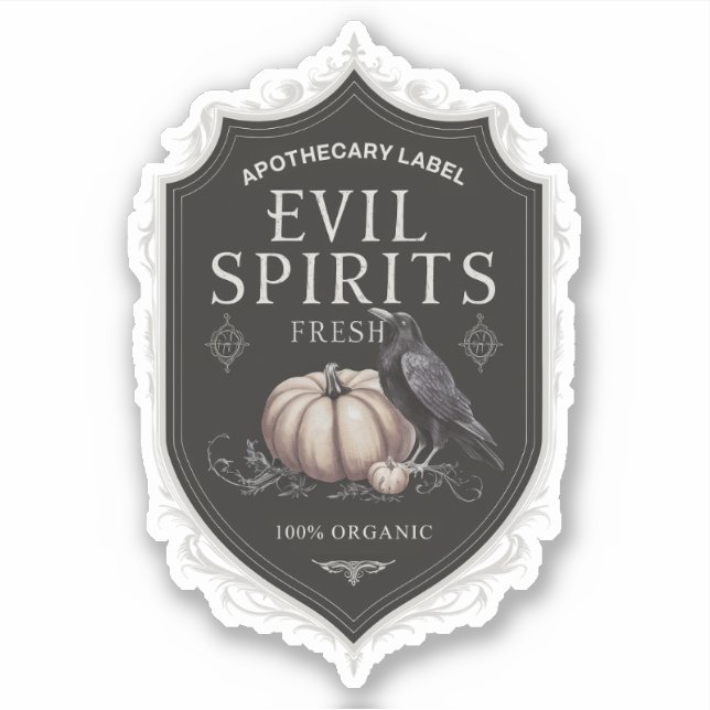 Fresh Evil Spirits Label Sticker (Front)