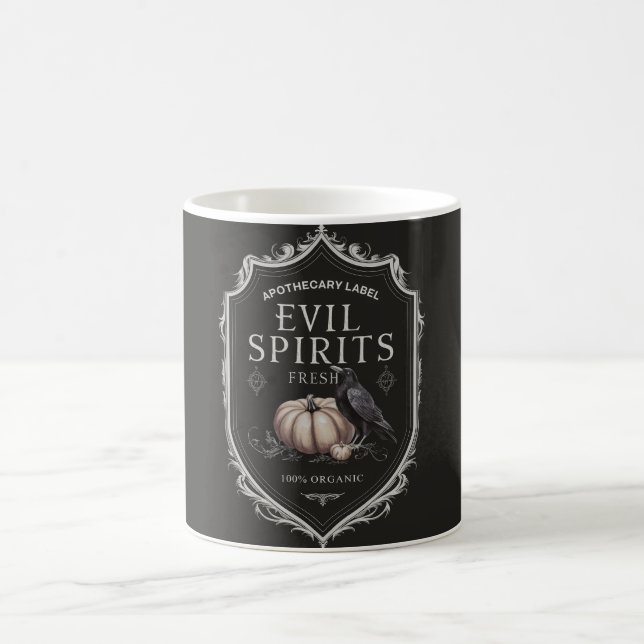 Fresh Evil Spirits Label Sticker Coffee Mug (Center)
