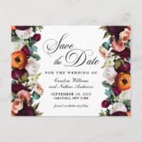 Fresh Fall Romantic Floral Wedding Save the Date