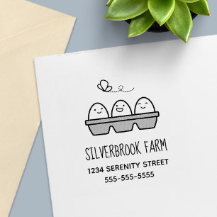 Fresh Farm Eggs Carton Address 2 Self-inking Stamp