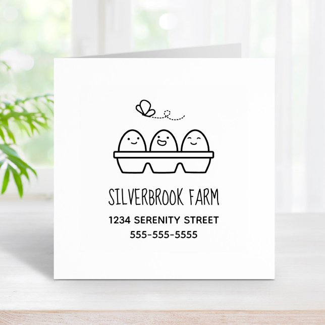 Fresh Farm Eggs Carton Address Rubber Stamp (Creator Uploaded)