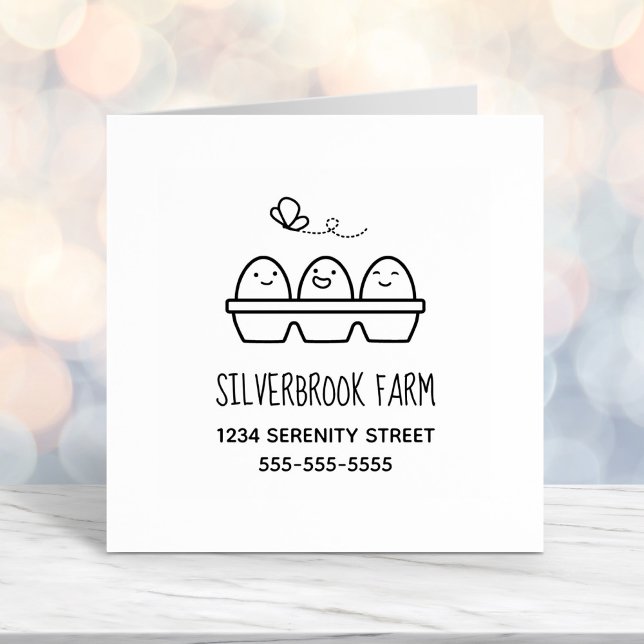 Fresh Farm Eggs Carton Address Self-inking Stamp (Creator Uploaded)