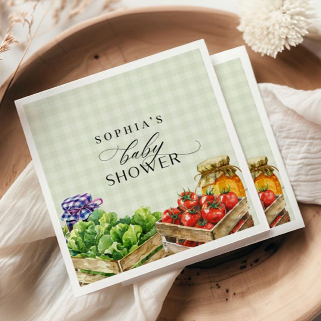Fresh Farmers Market Locally Grown Baby Shower Napkin (Creator Uploaded)