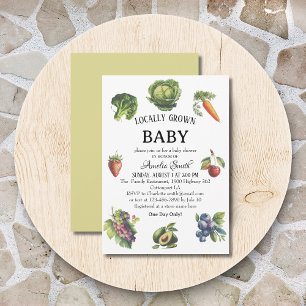 Fresh Farmhouse Garden Locally Grown Baby Shower Invitation