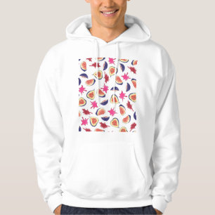 Fresh Figs Pink Juice Watercolor Hoodie