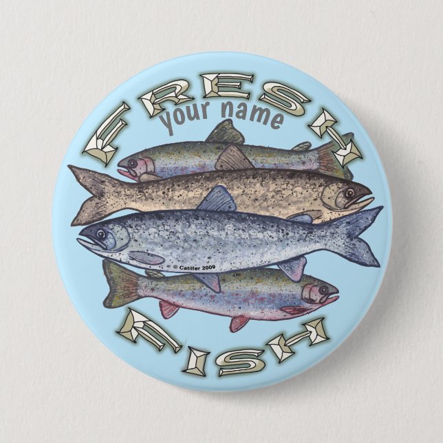 Fresh Fish  pin button (Front)