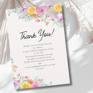 Fresh Floral Bridal Shower Thank You Card