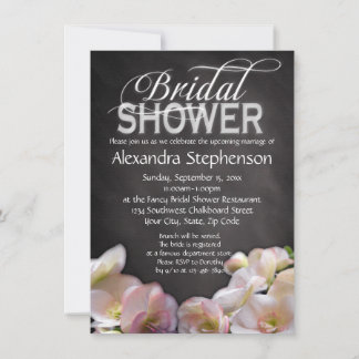 Fresh Floral & Chalkboard Bridal Shower Invitation
