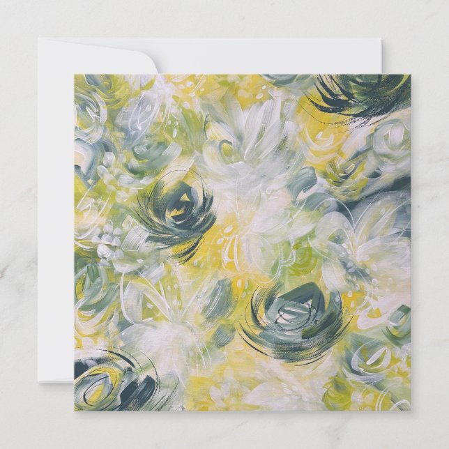 Fresh Floral Flower Blank Card (Front)