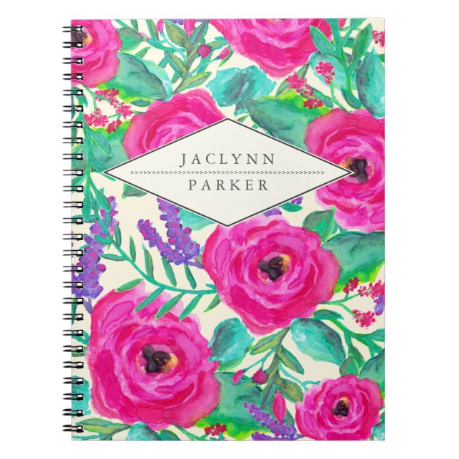 Fresh Florals Personalised Notebook (Front)