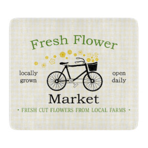 Fresh Flower Market Glass Cutting Board