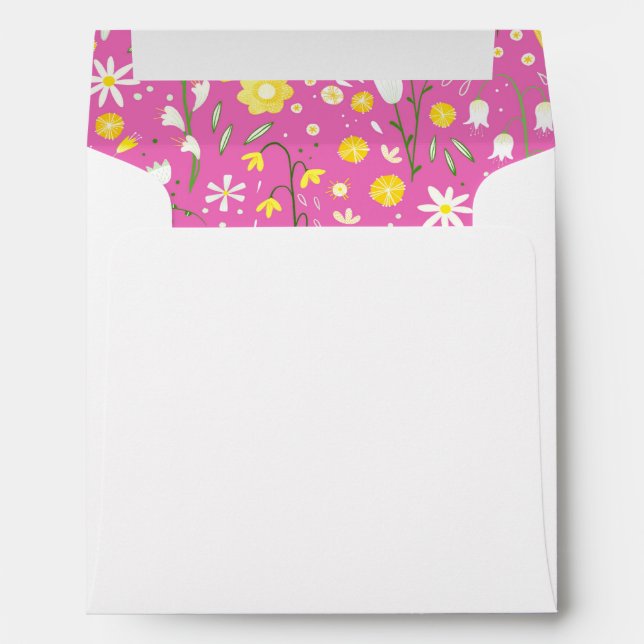 Fresh Flowers Botanical Pink Floral Envelope (Back (Bottom))