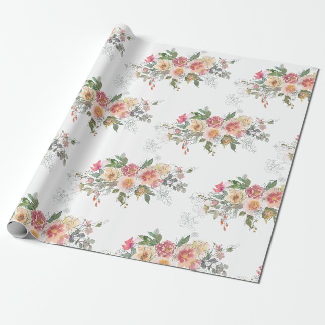Fresh flowers wrapping paper (Unrolled)