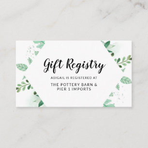 Fresh Foliage Botanical Framed Chic Gift Registry Enclosure Card