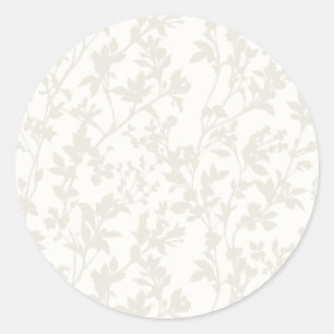 Fresh Foliage (Ivory - Chiffon) Classic Round Sticker