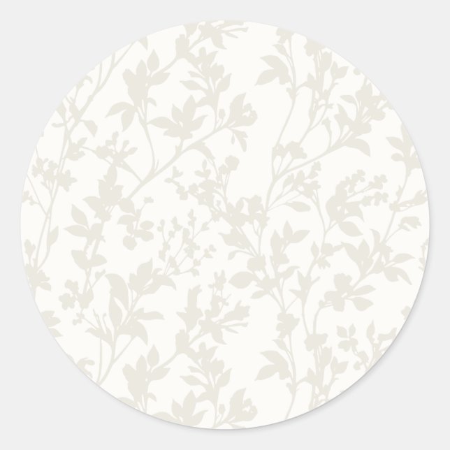 Fresh Foliage (Ivory - Chiffon) Classic Round Sticker (Front)