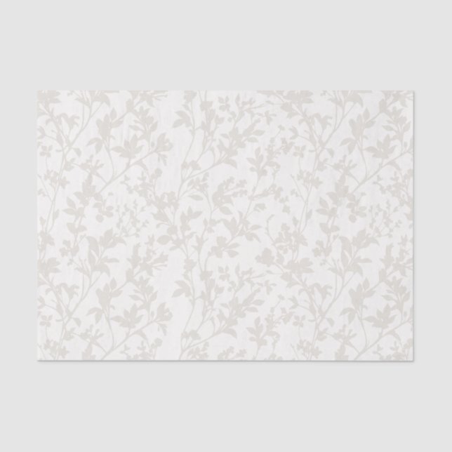 Fresh Foliage (Ivory - Chiffon) Tissue Paper (Front)