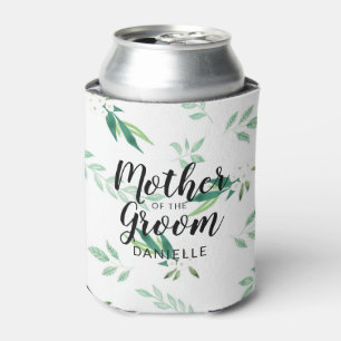 Fresh Foliage Mother of the Groom Monogrammed Can Cooler