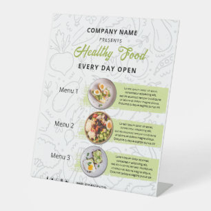 Fresh Food , Healthy Food Catering Restaurant Menu Pedestal Sign