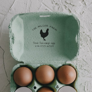 Fresh Free Range Eggs Family Farm Chicken Self-inking Stamp