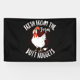 Fresh From The Farm Butt Nuggets Chicken Farming Banner
