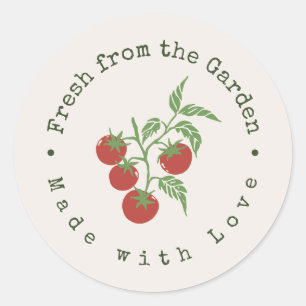 Fresh From The Garden Botanical Tomato Custom Red Classic Round Sticker