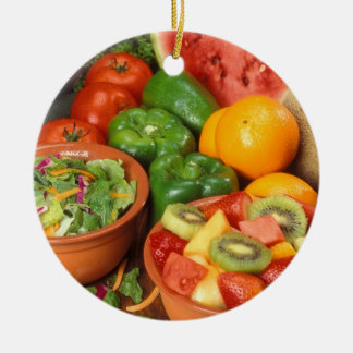 Fresh fruit and vegetables ceramic ornament