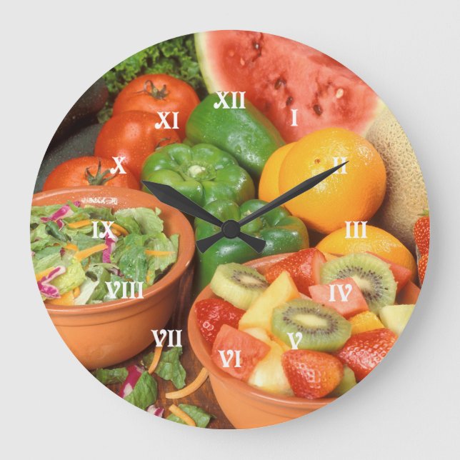 Fresh fruit and vegetables large clock (Front)