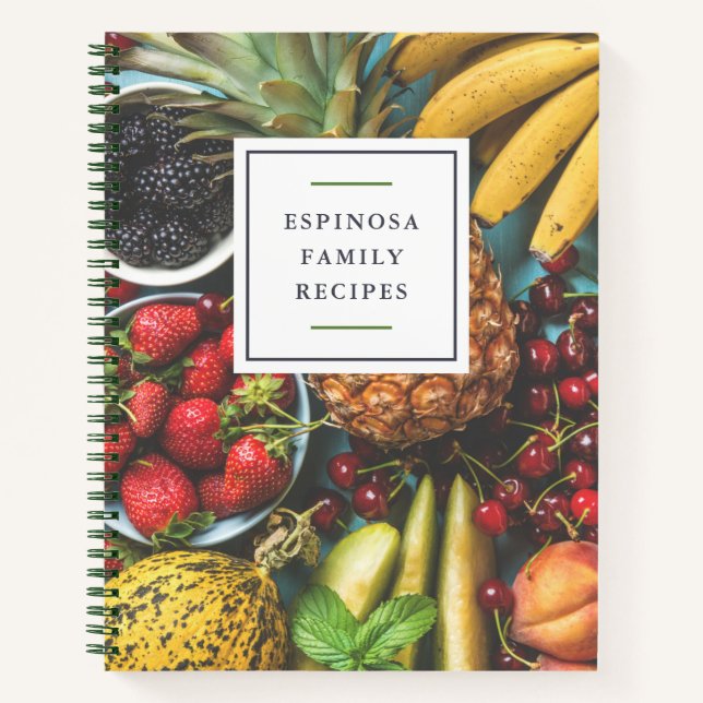 Fresh Fruit Family Recipe Cookbook Notebook (Front)
