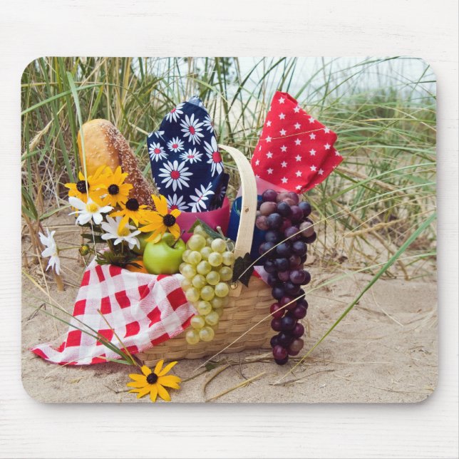 fresh fruit in beach basket mouse pad (Front)